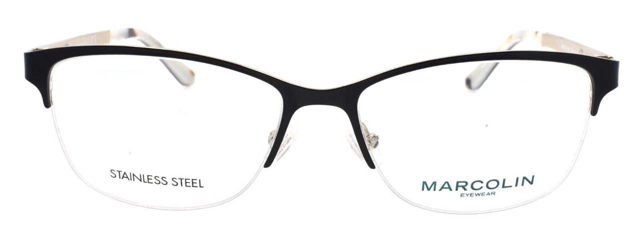Marcolin MA5001 005 Women's Eyeglasses Frames Half Rim 54-16-140 Black