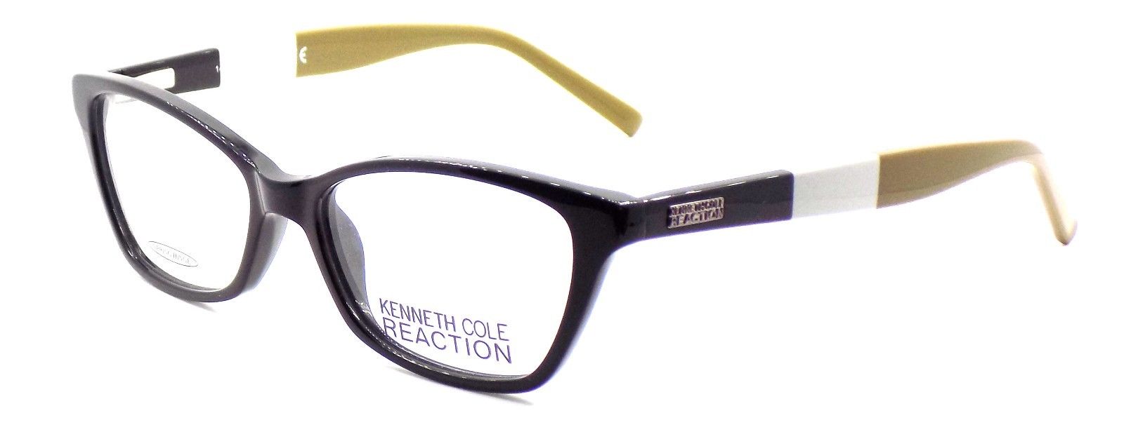 1-Kenneth Cole REACTION KC0766 001 Women's Eyeglasses Frames 52-16-140 Shiny Black-664689666423-IKSpecs