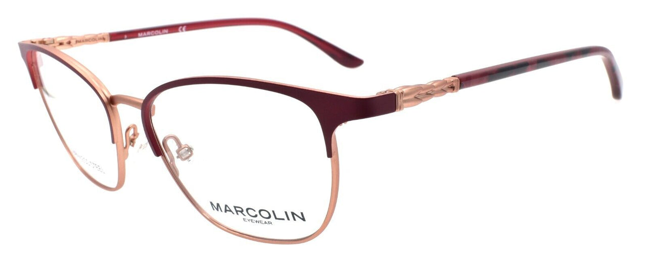 Marcolin MA5023 070 Women's Eyeglasses Frames 51-16-140 Matte Bordeaux