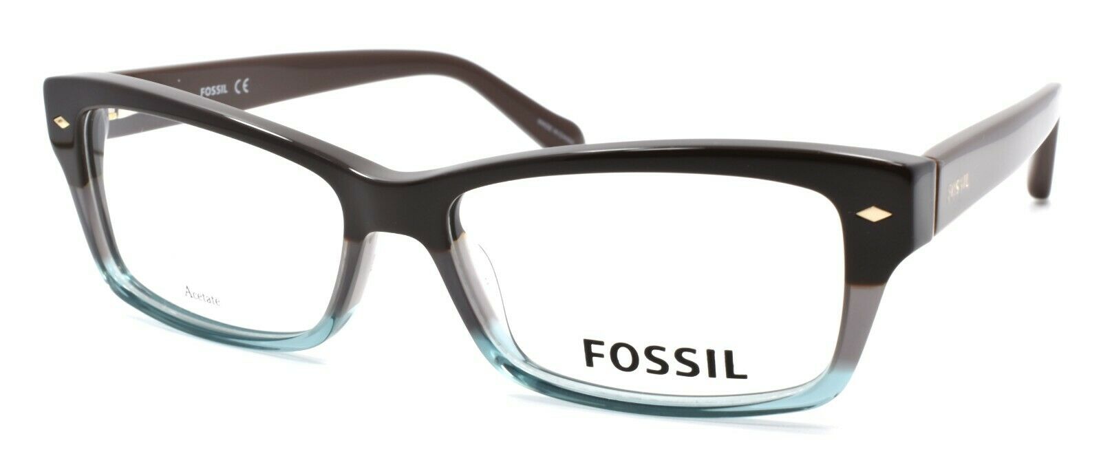 1-Fossil FOS 6066 RRB Women's Eyeglasses Frames 52-15-135 Brown Gray Green-827886591770-IKSpecs