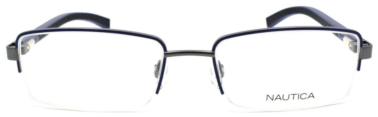 2-Nautica N7309 420 Men's Eyeglasses Frames Half-rim 54-18-140 Matte Navy-688940464115-IKSpecs