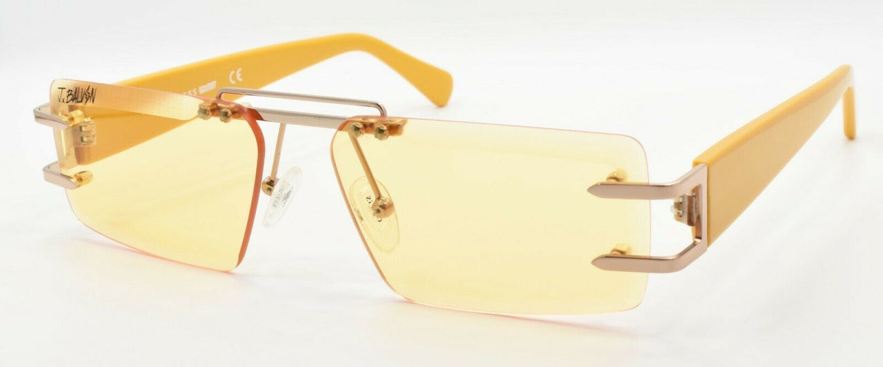 1-GUESS x J Balvin GU8204 32E Rimless Sunglasses 57-15-140 Gold & Orange / Amber-889214081650-IKSpecs