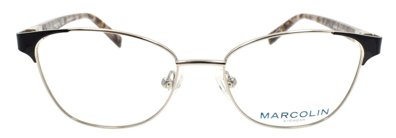Marcolin MA5021 010 Women's Eyeglasses Swarovski 50-16-140 Shiny Light Nickeltin