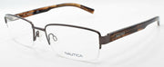 1-Nautica N7286 030 Men's Eyeglasses Frames Half-rim 57-19-145 Matte Gunmetal-688940459036-IKSpecs