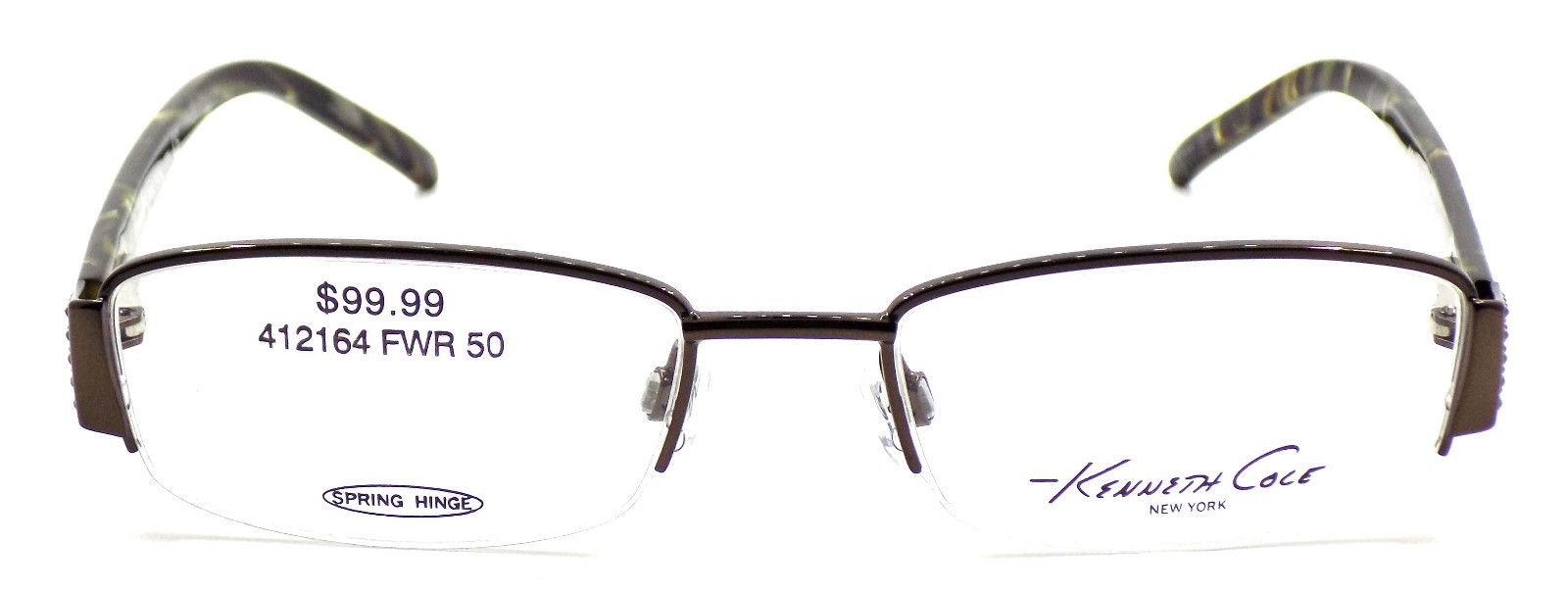2-Kenneth Cole NY KC164 048 Women's Eyeglasses Frames 53-18-130 Dark Brown + CASE-726773019147-IKSpecs
