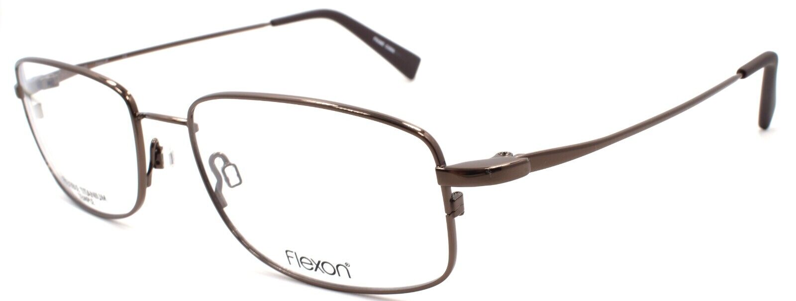 2-Flexon FLX 904 MAG 210 Men's Eyeglasses Brown 57-18-145 + Clip On Sunglasses-750666984861-IKSpecs