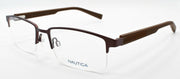 1-Nautica N7292 210 Men's Eyeglasses Frames Half-rim 53-18-140 Matte Brown-688940461800-IKSpecs