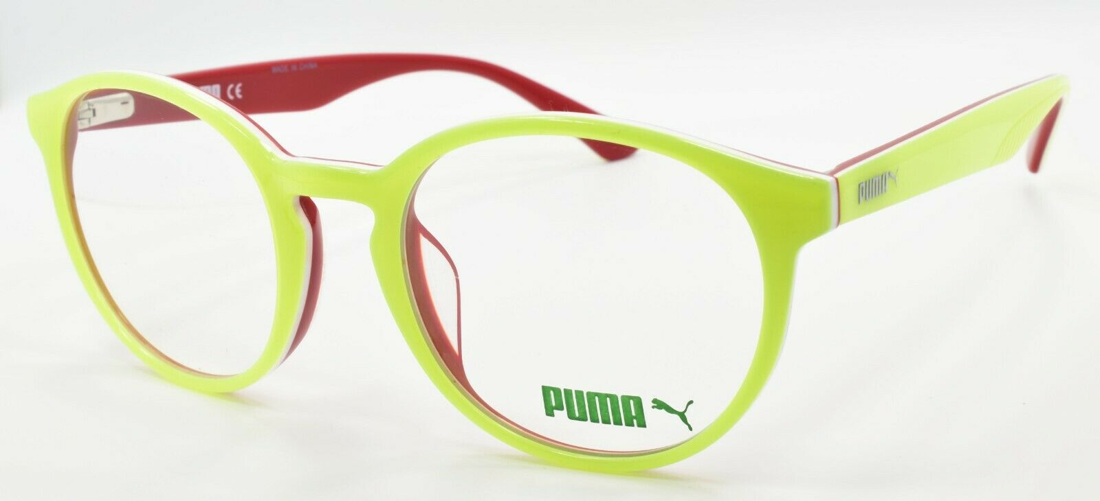 1-PUMA PU0107OA 004 Eyeglasses Frames Round 50-20-145 Yellow-889652062952-IKSpecs
