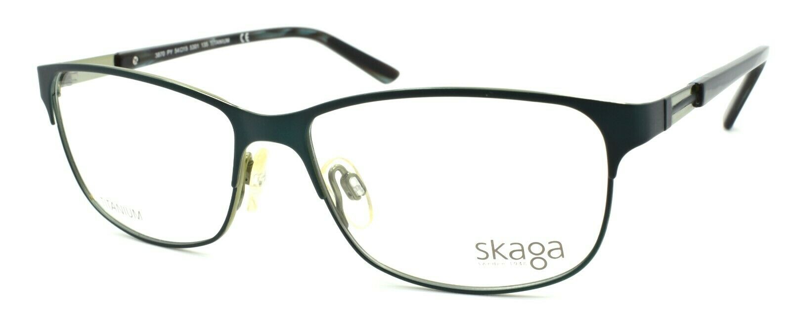 1-Skaga 3870 Py 5301 Women's Eyeglasses Frames TITANIUM 54-15-135 Green-IKSpecs