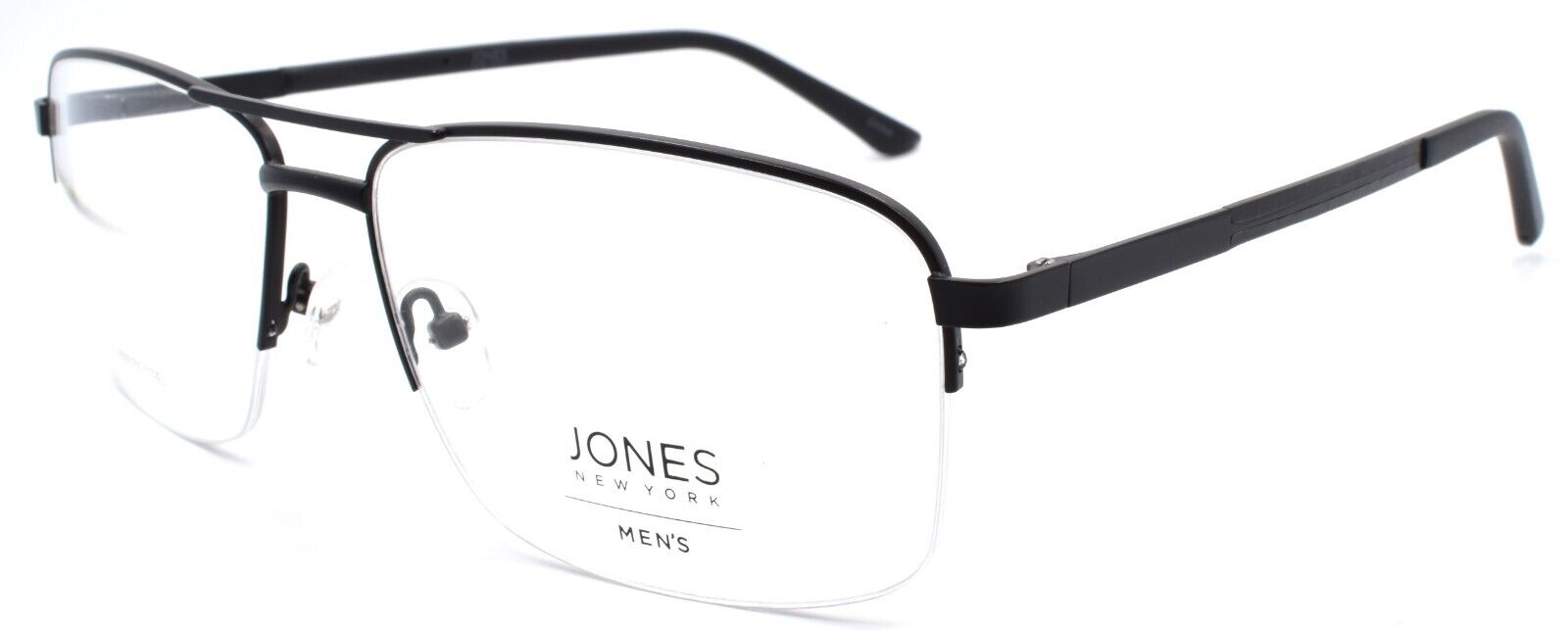 1-Jones New York JNY J361 Men's Eyeglasses Frames Half-rim 60-17-145 Black-751286331134-IKSpecs