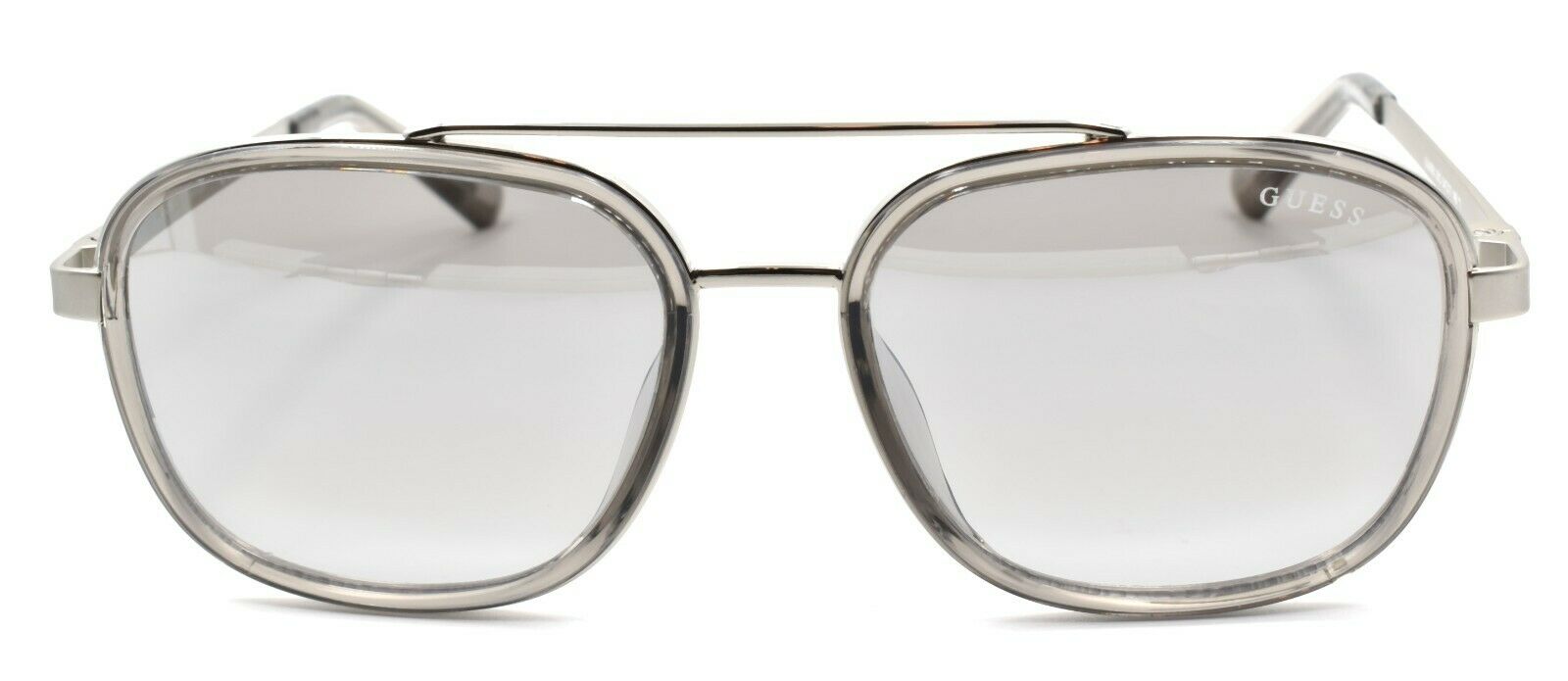 2-GUESS GU6950 20C Men's Sunglasses Aviator 54-17-145 Silver Gray Mirrored + CASE-889214045973-IKSpecs