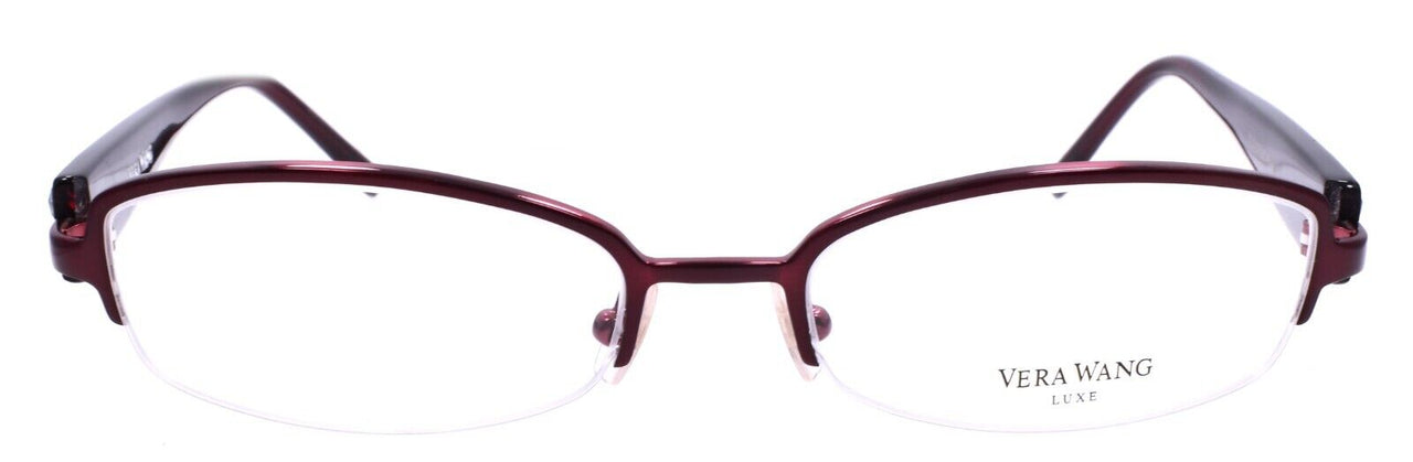 Vera Wang Plush BU Women's Eyeglasses Half-rim 51-17-130 Burgundy w/ Crystals