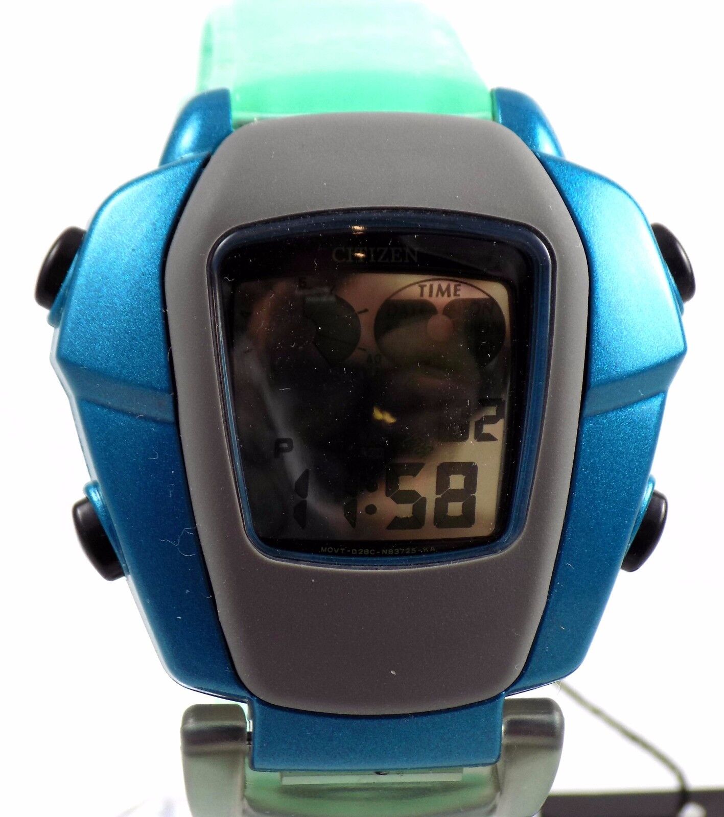 4-CITIZEN INDEPENDENT Digital Watch CTZ-7004 Aqua Green Blue Quirky Retro 90s NOS-Does not apply-IKSpecs