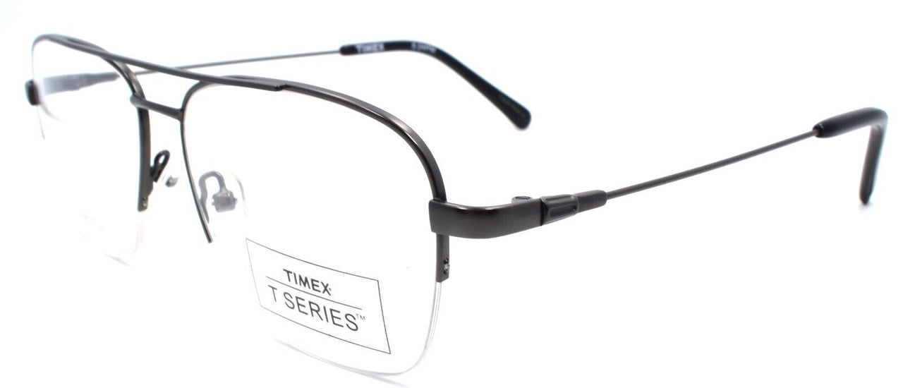 1-Timex 5:24 PM Men's Eyeglasses Frames Aviator Half-rim 56-16-145 Gunmetal-715317010504-IKSpecs