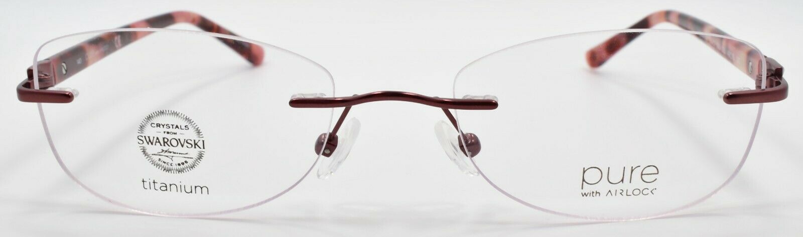 2-Airlock Grace 200 210 Women's Glasses Rimless 49-18-140 Brown Rose Swarovski-886895404396-IKSpecs