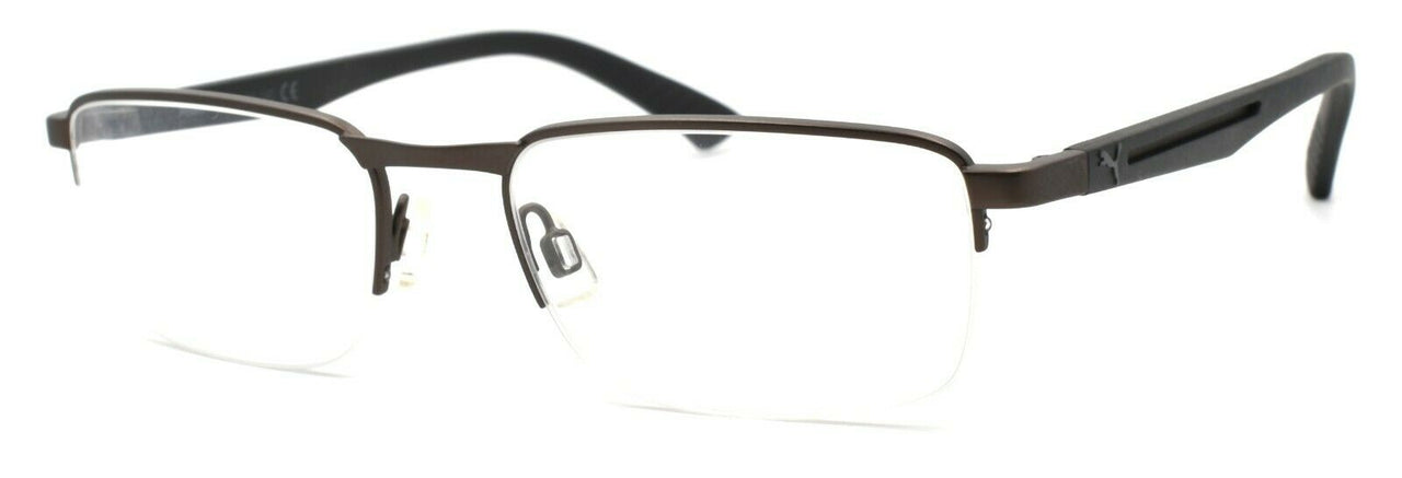 1-PUMA PU0020O 002 Men's Eyeglasses Frames Half-rim 52-18-140 Brown / Black + CASE-889652001814-IKSpecs