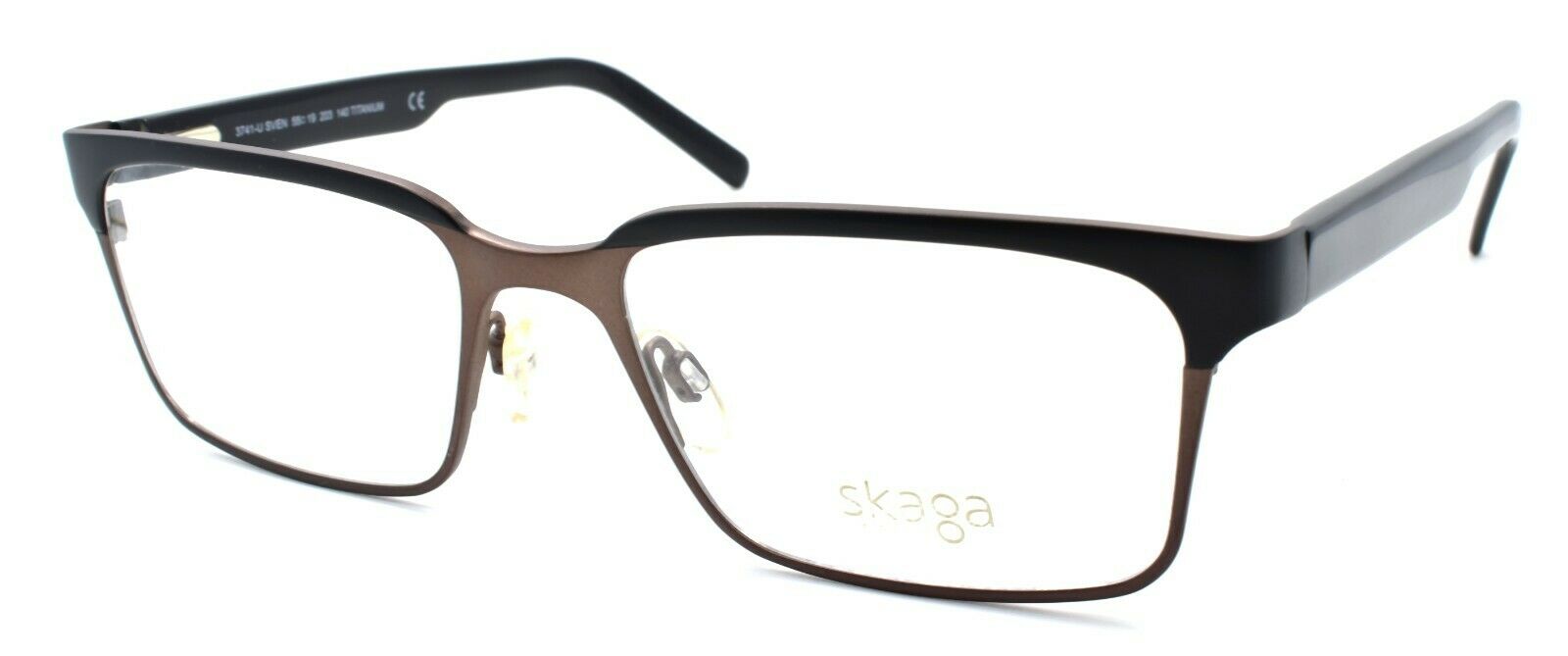 1-Skaga 3741-U Sven 203 Men's Eyeglasses Frames TITANIUM 55-19-140 Brown ITALY-IKSpecs