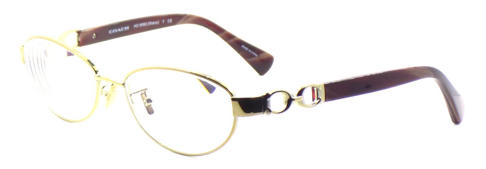 1-COACH HC 5062 Stacy 9205 Eyeglasses Frames 52-16-135 Gold / Burgundy Horn + Case-725125929028-IKSpecs