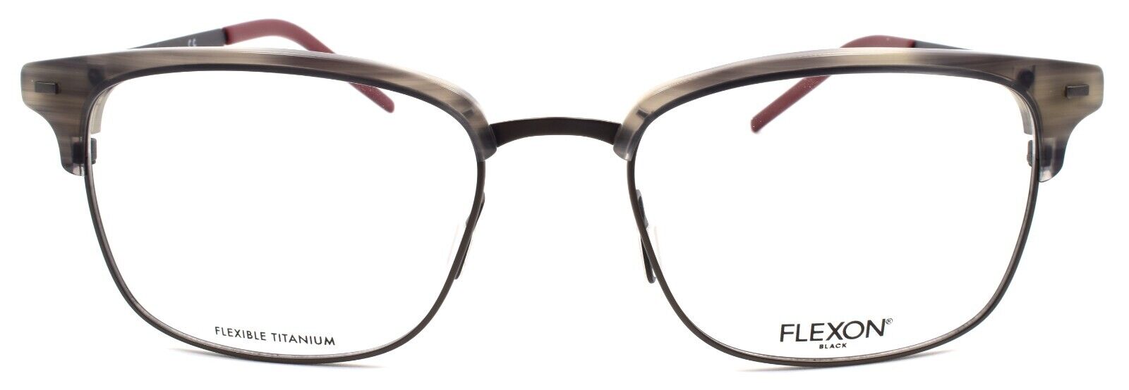 2-Flexon B2022 021 Men's Eyeglasses Frames Grey Horn 55-19-145 Flexible Titanium-886895450461-IKSpecs