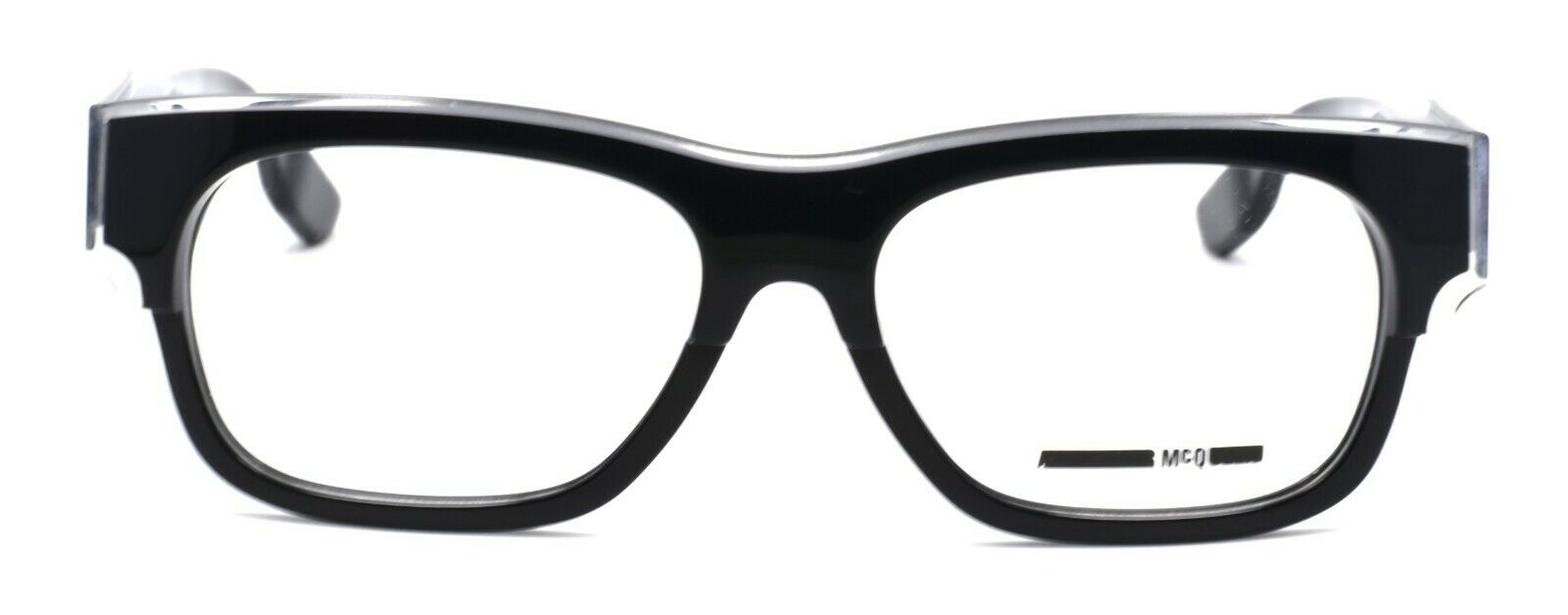 2-McQ Alexander McQueen MQ0027O 004 Unisex Eyeglasses 52-16-145 Crystal / Black-889652010823-IKSpecs