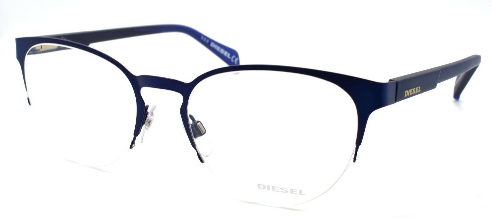 1-Diesel DL5158 091 Unisex Eyeglasses Frames Half Rim 52-19-145 Matte Blue-664689708048-IKSpecs