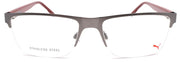 2-PUMA PE0143O 003 Men's Eyeglasses Frames Half-Rim 55-17-145 Ruthenium / Burgundy-889652291406-IKSpecs