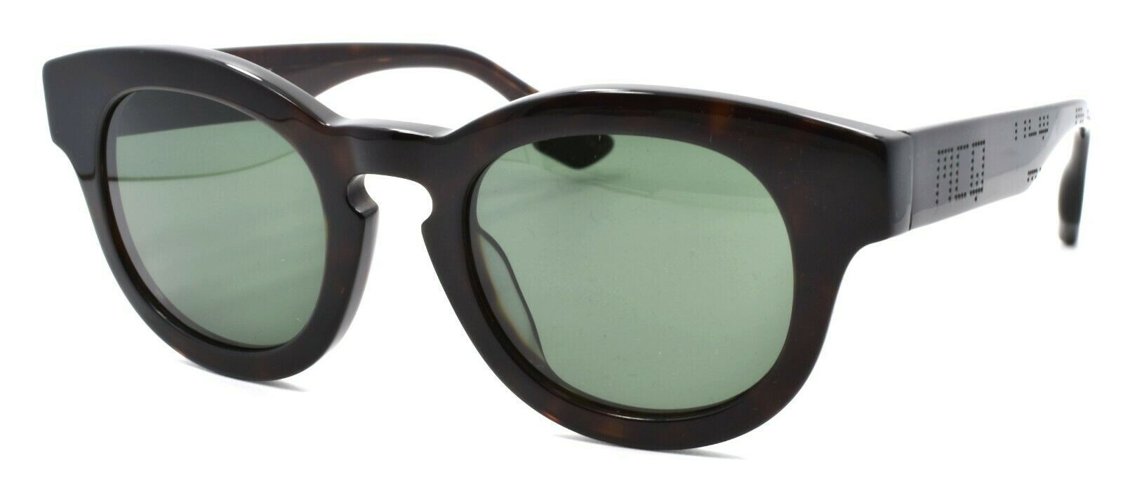 1-McQ Alexander McQueen MQ0047S 002 Unisex Sunglasses Round Havana / Green Lens-889652032276-IKSpecs