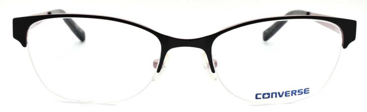 2-CONVERSE Q027 Women's Eyeglasses Frames Half-rim 50-18-135 Black / Pink + CASE-751286265231-IKSpecs