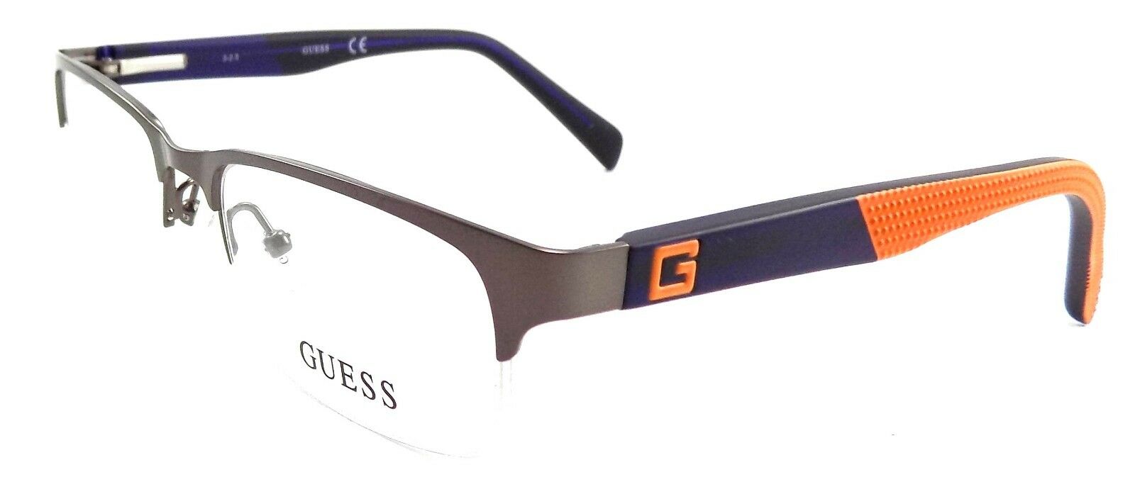 1-GUESS GU9148 009 Eyeglasses Frames Half Rim 48-16-130 Gunmetal Gray + CASE-664689700448-IKSpecs