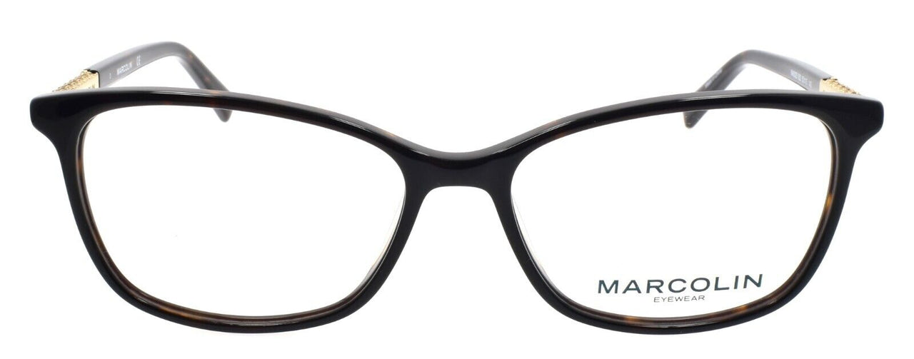 Marcolin MA5025 052 Women's Eyeglasses Frames Cat Eye 52-15-140 Dark Havana