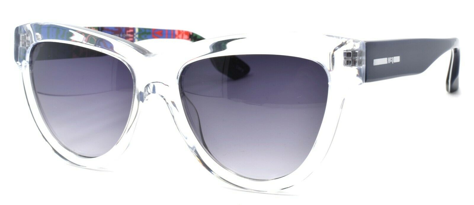 1-McQ Alexander McQueen MQ0043S 005 Women's Sunglasses Cat Eye Crystal / Blue-889652032184-IKSpecs