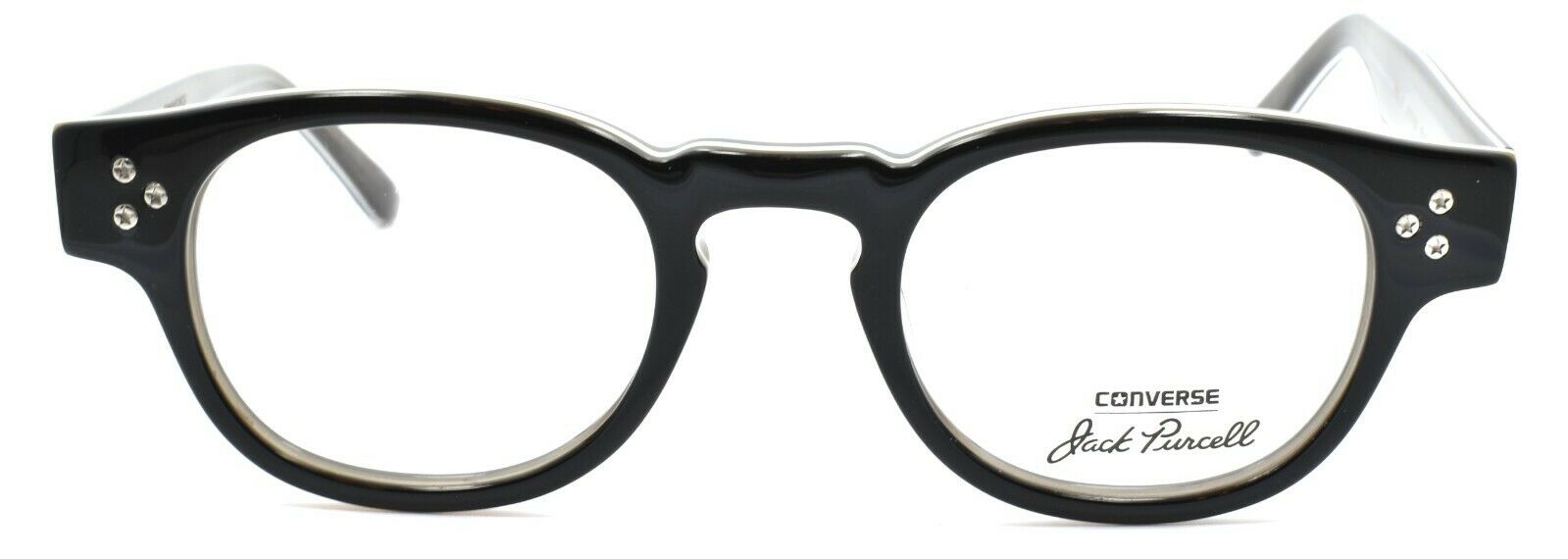 2-CONVERSE Jack Purcell P002 UF Men's Eyeglasses Frames 46-22-150 Black Stripe-751286260496-IKSpecs