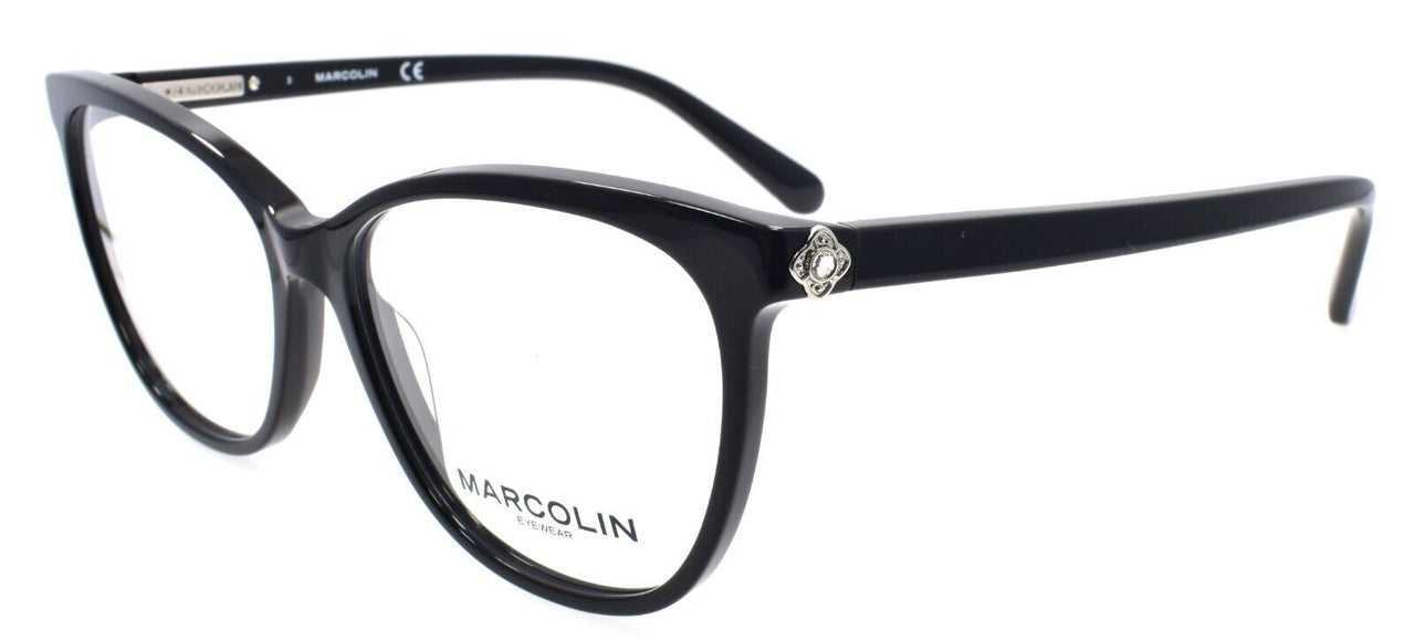 Marcolin MA5028 001 Women's Eyeglasses Frames Cat Eye 56-14-140 Black