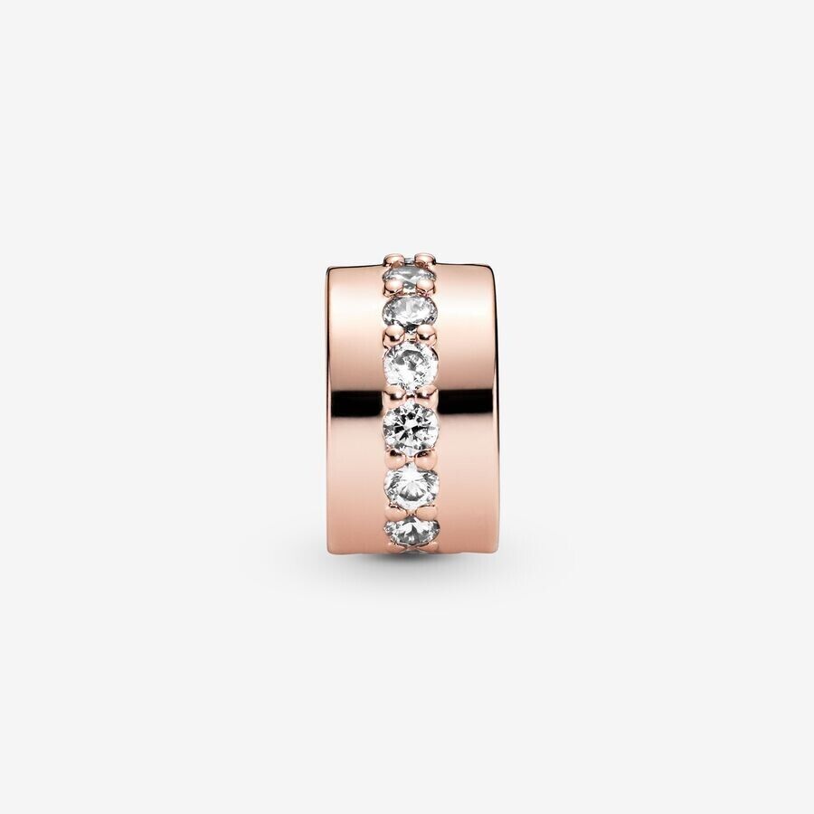 2-Authentic Pandora Sparkling Row Spacer Charm 14k Rose Gold Plated 781972CZ New-5700302593808-IKSpecs