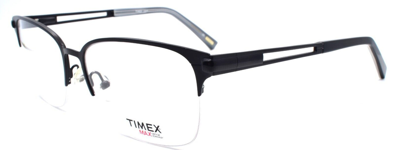 1-Timex L069 Men's Eyeglasses Frames Half-rim 56-17-145 Black-715317090186-IKSpecs