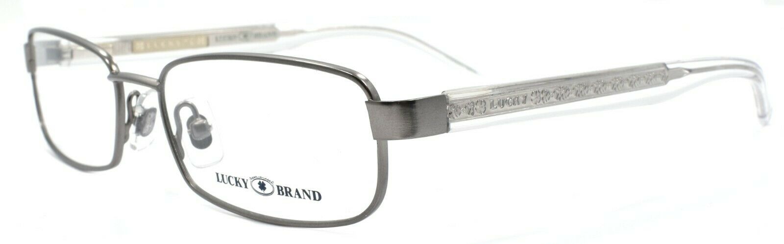 1-LUCKY BRAND Zipper Eyeglasses Frames SMALL 50-15-130 Dark Gun + CASE-751286226966-IKSpecs