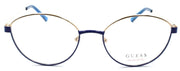 2-GUESS GU3043 090 Eye Candy Women's Eyeglasses Frames 51-17-140 Blue / Gold-889214044655-IKSpecs