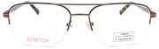 2-Timex 5:20 PM Men's Eyeglasses Frames Aviator Half-rim 56-17-140 Brown-715317196222-IKSpecs