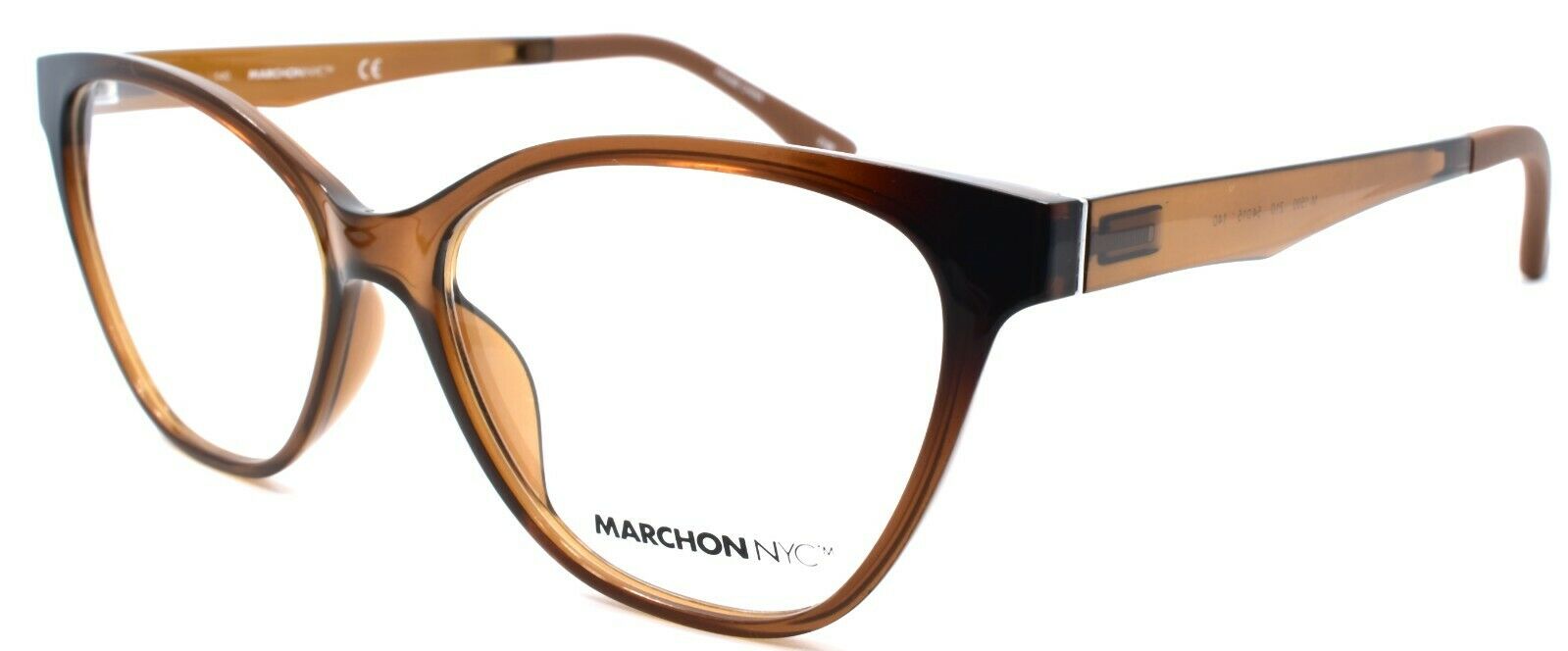 3-Marchon M-1500 210 Women's Eyeglasses 54-15-140 Brown + 2 Magnetic Clip Ons-886895485845-IKSpecs