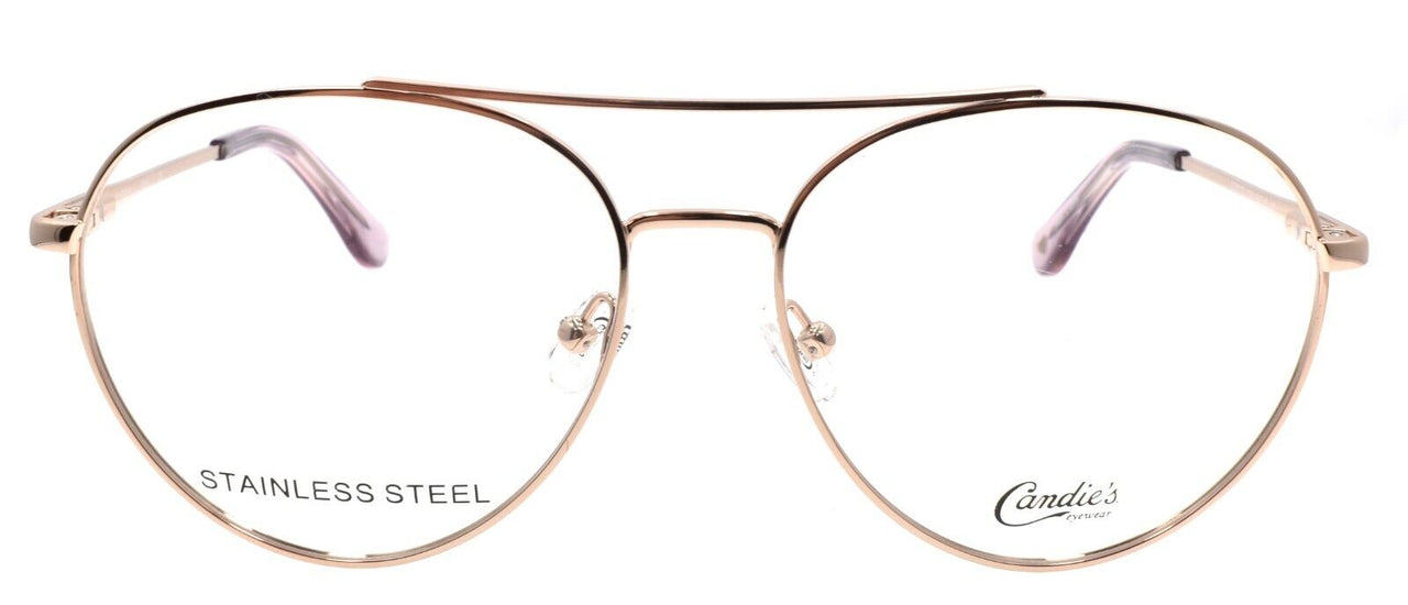 Candie's CA0173 028 Women's Eyeglasses Aviator 55-15-140 Shiny Rose Gold