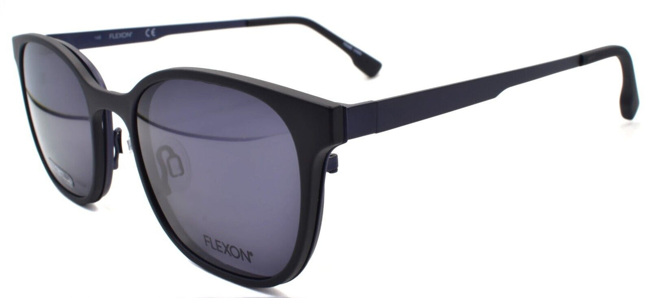 1-Flexon FLX 1004 MAG 412 Men's Eyeglasses Navy 50-19-145 + Clip On Sunglasses-883900206839-IKSpecs