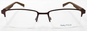 2-Nautica N7292 210 Men's Eyeglasses Frames Half-rim 53-18-140 Matte Brown-688940461800-IKSpecs
