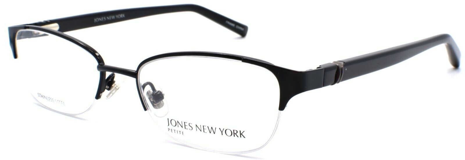 1-Jones New York JNY J142 Women's Eyeglasses Half-rim Petite 48-17-135 Black-751286283068-IKSpecs