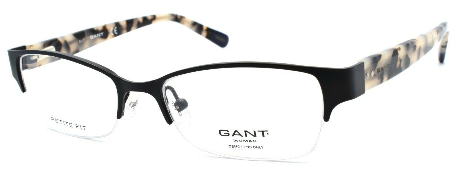 1-GANT GW Eliza 002 Women's Half-rim Eyeglasses Frames PETITE 48-16-135 Black-664689751037-IKSpecs