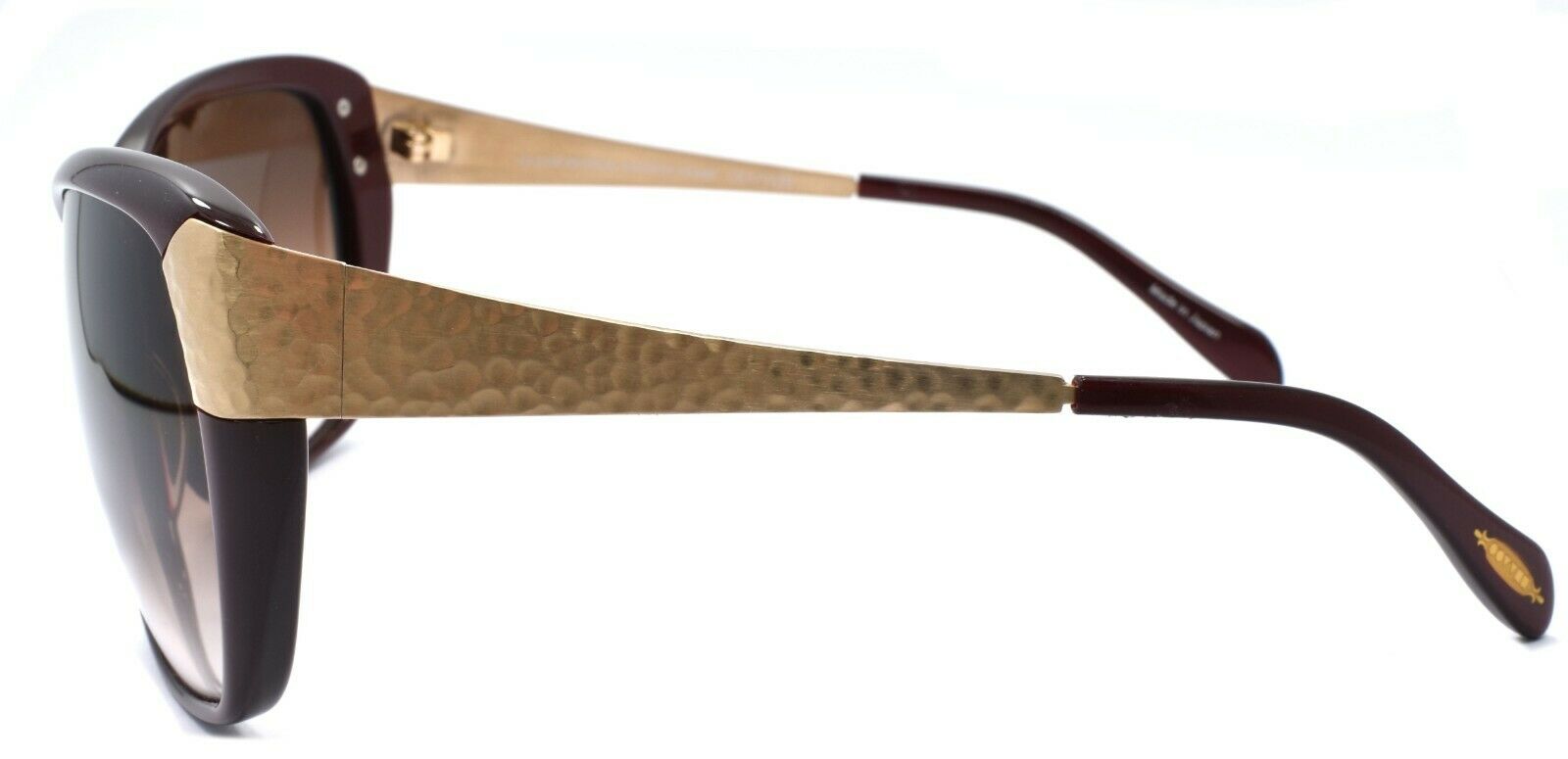 3-Oliver Peoples Skyla ROC Women's Sunglasses Cat Eye Burgundy & Gold / Brown-Does not apply-IKSpecs