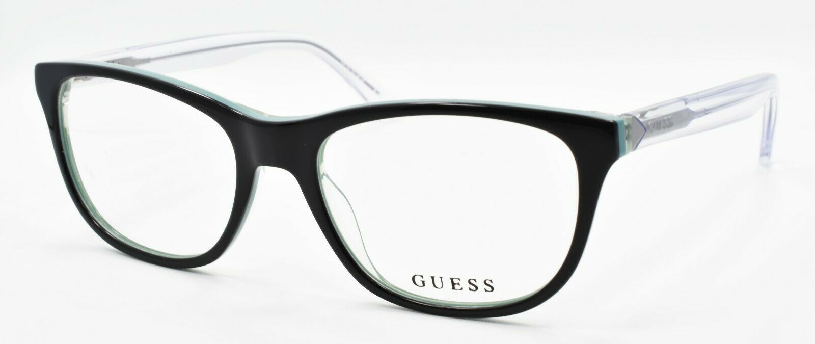 1-GUESS GU2585 005 Women's Eyeglasses Frames Cat-eye 52-17-135 Black / Clear +CASE-664689837342-IKSpecs