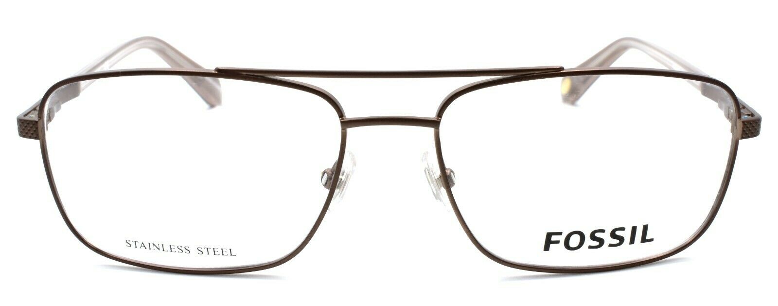 2-Fossil FOS 6060 OKL Men's Eyeglasses Frames Aviator 56-16-140 Brushed Bronze-762753317131-IKSpecs
