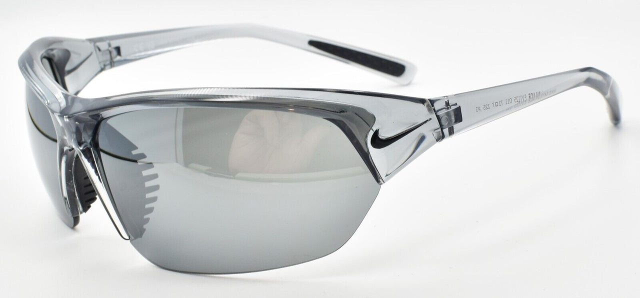 Nike Skylon Ace EV1125 011 Sunglasses Half-Rim Wrap Crystal Gray / Silver Mirror
