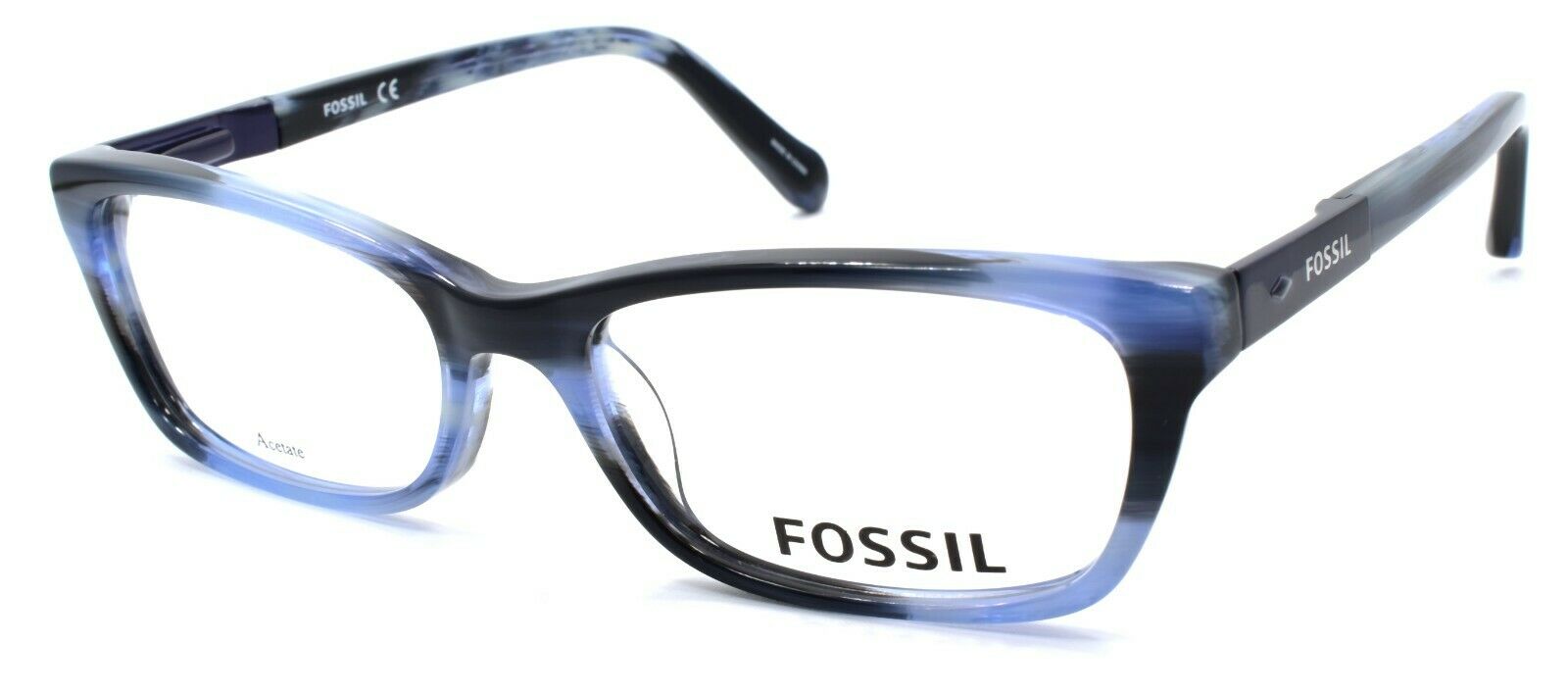 1-Fossil FOS 6049 1F0 Women's Eyeglasses Frames 51-16-135 Striated Blue-716737697825-IKSpecs