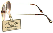 3-OSCAR By Oscar De La Renta OSS3110 700 Women's Sunglasses Aviator Gold / Brown-800414565863-IKSpecs